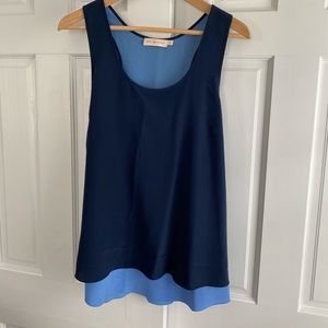 EUC barely worn Tory color block 100% silk shell